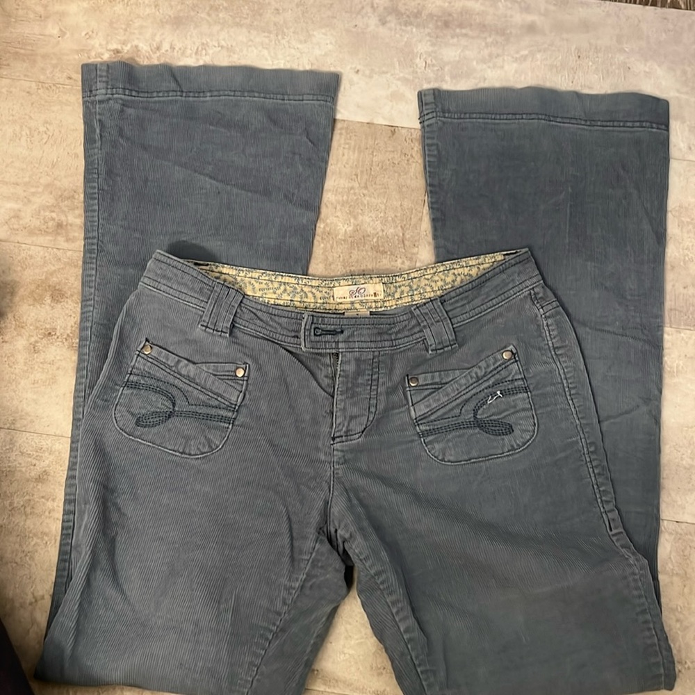 Greyish blue corduroy jeans